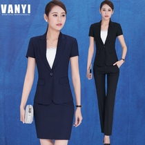 Summer hotel uniform Foreman professional wear women two-piece suit short sleeve skirt business dress overalls thin