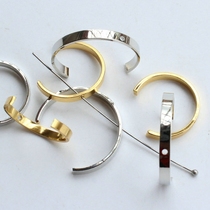 Brass electroplated White k 18k gold 3*20 3 * 25mm flat square copper bending piece cutting ring one hole DIY accessories