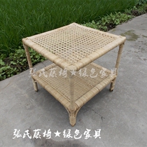 Zhangs rattan chair Rattan furniture handmade square storage double-layer natural plant rattan coffee table