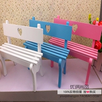 Log fashion pastoral Joy pocket park small chair hollow love chair shooting props decorations