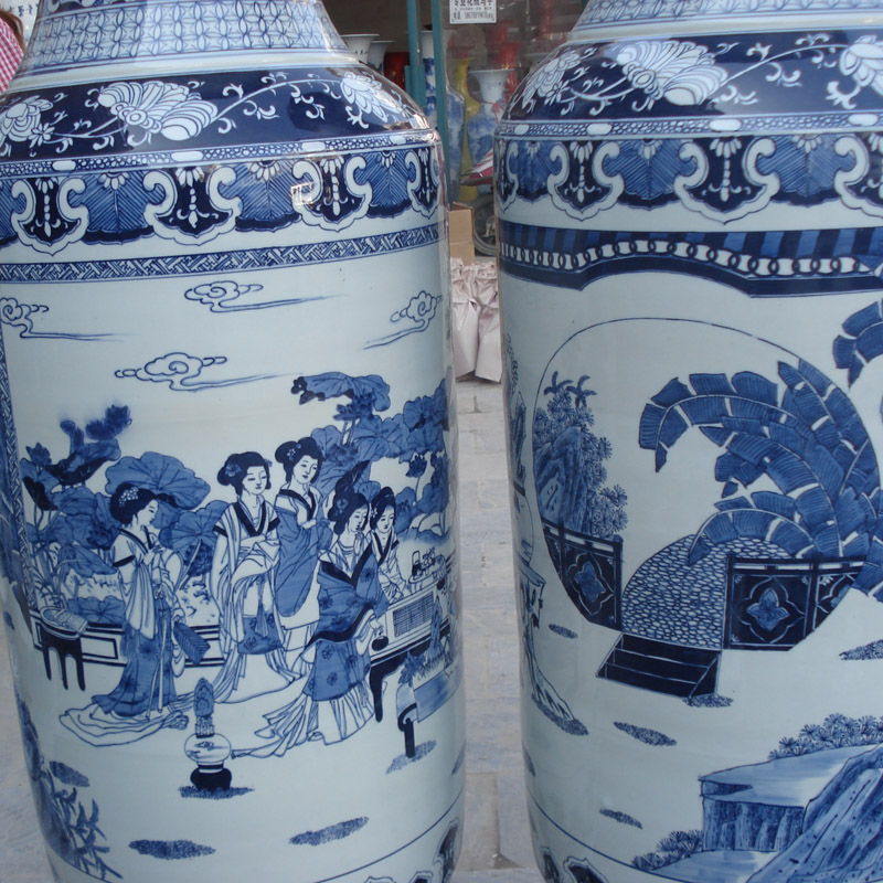 Jingdezhen hand - made 1.8 meters high bulky hand - made classical traditional Chinese porcelain vase hand - made beauty of the big vase