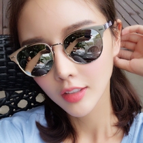 2021 New Korean sunsun glasses female tide personality star sunglasses round face big face thin glasses anti-ultraviolet