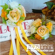 (Xi square) two-color wedding car decoration wedding supplies wedding decoration decoration embellishment car mirror flower