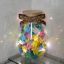 Creative glass bottle cork with LED lamp Star bottle luminous lettering filled with thousands of paper Crane Origami love gift bottle