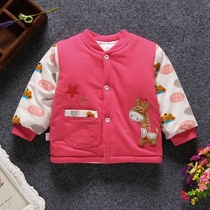 Male and female baby newborn baby 0-1 year old winter cotton cotton padded jacket cotton suit plus velvet thickened coat