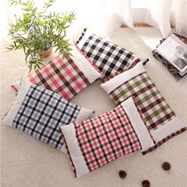 Pure cotton cloth adult plaid pillow large single full millet shell soft pillow buckwheat skin hard pillow pillow core cover a set
