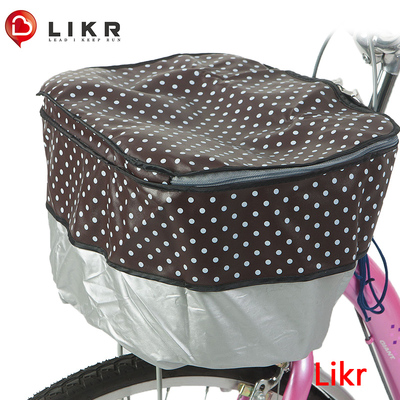 电动自行车车筐罩折叠车前车篮罩篓子波点圆点防雨罩防尘套带盖