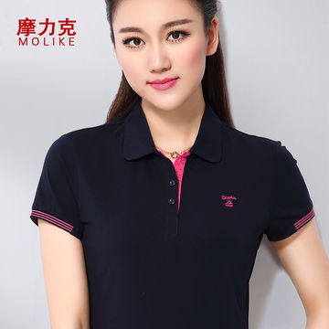 纯色有领t恤女短袖大码带领女装上衣女士宽松中年夏装翻领polo衫 纯色有领t恤女短袖大码带领女装上衣女士宽松中年夏装翻领polo衫