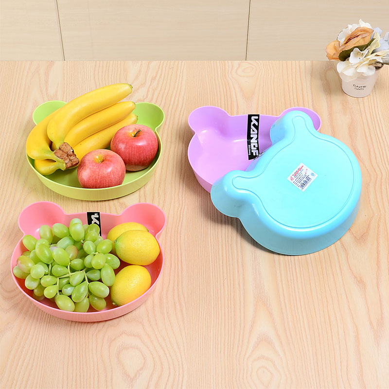 包邮创意可爱卡通果盘水果盘瓜子盘干果盘塑料零食糖果盒餐厅饭店产品展示图3