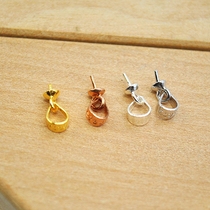 S925 Pure Silver Vegetarian Silver Plated Platinum Bead Pan Needle 3mm Melon Seed Buttoned Pearl Ornament Accessories DIY Pendant Accessories