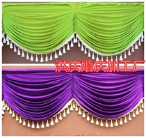 New hotel decoration curtain head Wedding props background yarn curtain head opening celebration stair handrail decoration curtain head