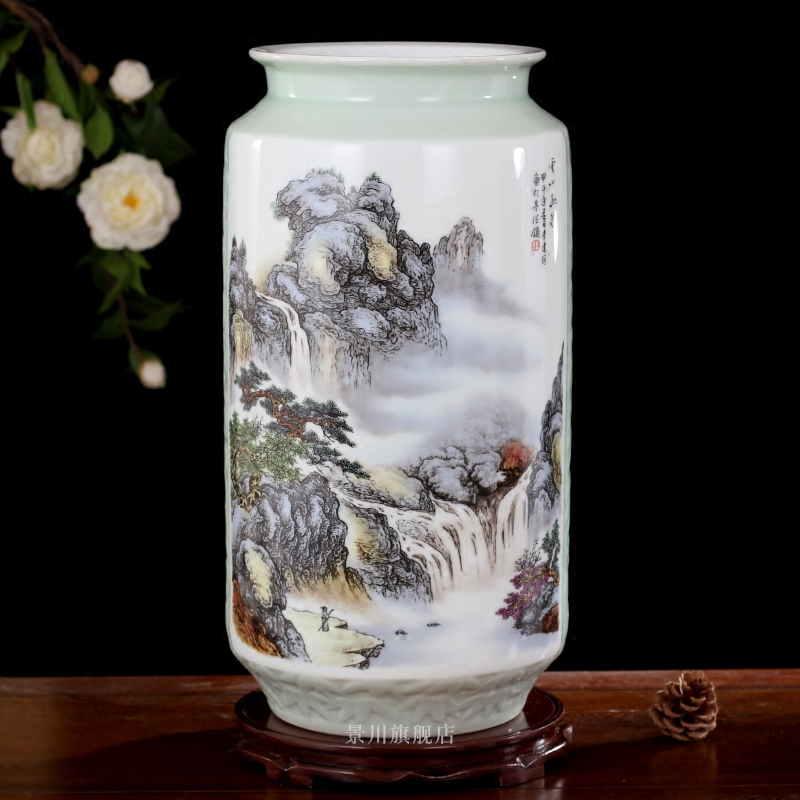 Jingdezhen ceramics akiyama friends mesa vase home furnishing articles sitting room of Chinese style study calligraphy and painting to receive the goods