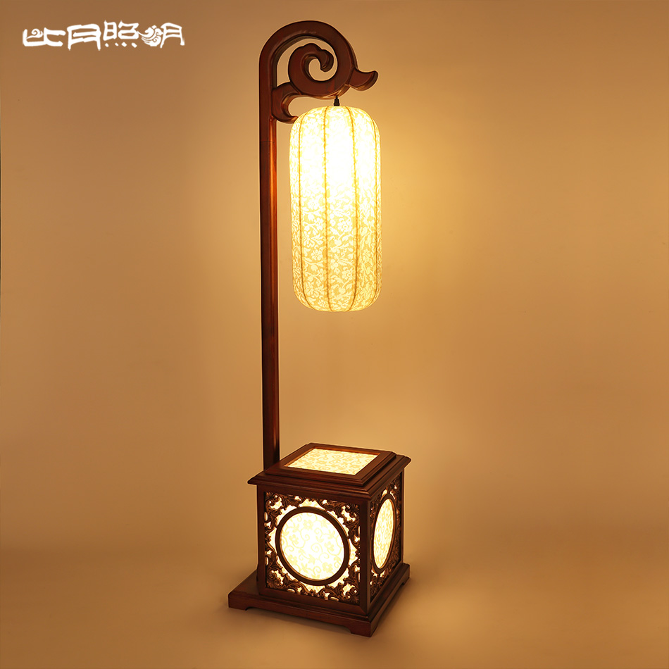 比月现代中式灯实木落地灯6168