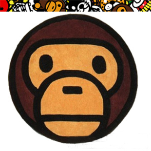 时尚潮牌bapemilo圆形地毯客厅卧室书房地毯电脑椅吊篮垫儿童房毯