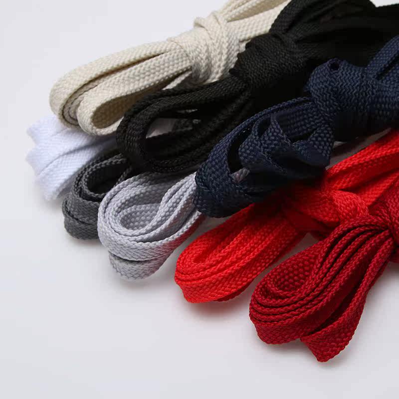 扁平鞋带运动鞋黑色灰色酒红色彩色纯白色带子鞋绳短帆布休闲板鞋