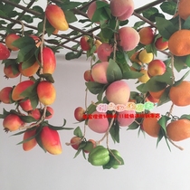 Simulation green planting vegetables and fruit string farmhouse decorations hotel ceiling small courtyard hanging jewelry plastic green leaf Vine