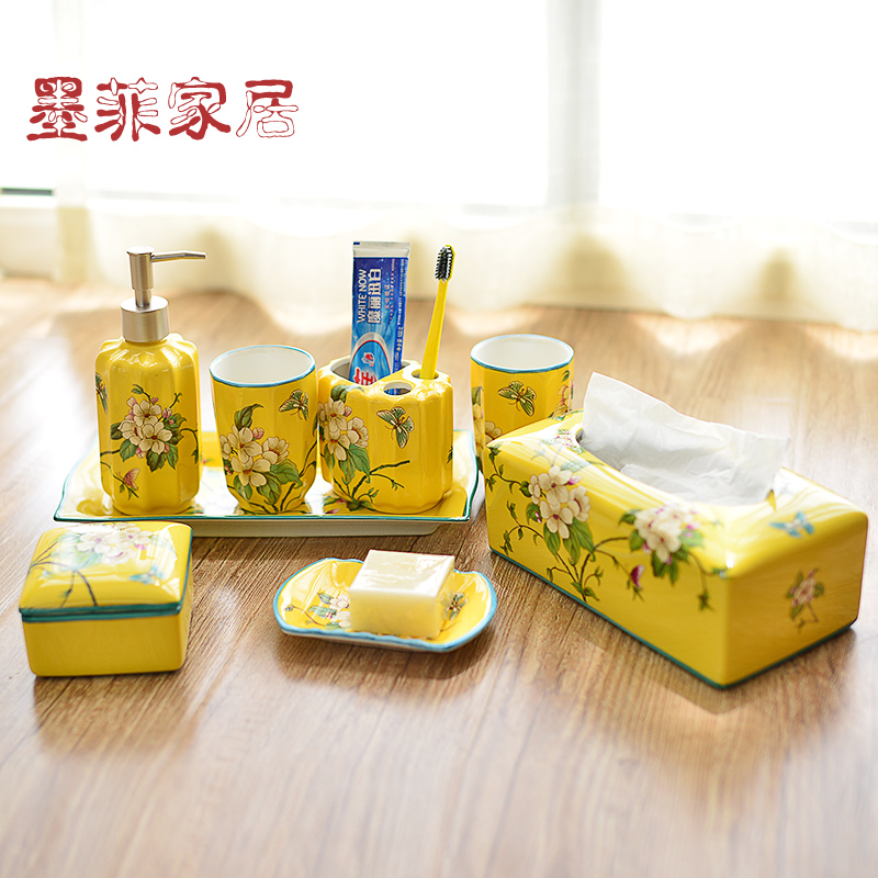 American ceramic sanitary ware, five sets of new Chinese style bathroom toiletries household adornment furnishing articles version into gifts