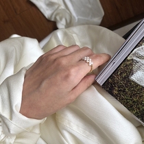 TWOR handmade original design model imported from the United States 14K gold-clad natural pearl woven ring