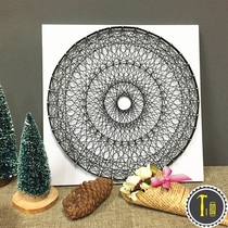 Multi-layer round geometric yarn painting nail painting creative wool winding home decoration painting handmade DIY personality gift