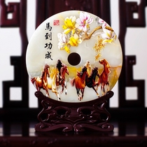 Natural jade Ruyi Ruyi Pingan buckle swinging piece home furnishing ornament Gift Souvenir Office Hem