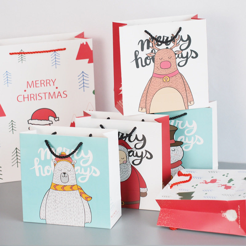 christmas gift bag paper bag paper bags bag cartoon santa claus