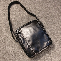 2020 new business mens bag mens shoulder bag vertical Korean version of the trend oblique cross-bag soft leather large capacity leisure bag
