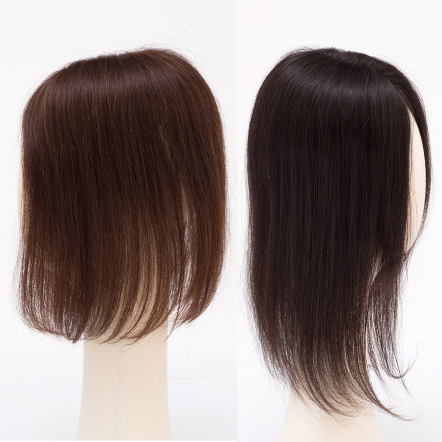 梵舌妮真发假发刘海片头顶发块补发片遮白发假发片女真人发丝