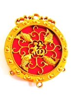 Golden plastic gold-plated festive decoration birthday money lock accessories Dragon Boat Festival zongzi pendant material disc