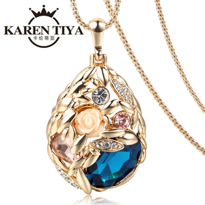 水晶项链长款毛衣链