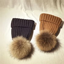 Hat female autumn and winter Korean version of the wool hat Korean raccoon fox hair ball hat casual all-match simple knitted hat trend