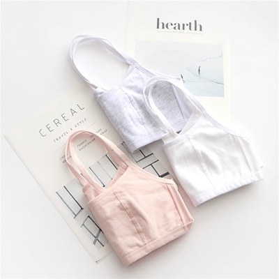 初中生纯棉发育期女生美背吊带小背心女学生内衣14-16岁网红爆款_找