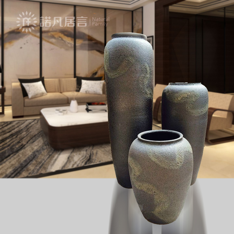 Large vases, ceramic dry flower arranging flowers color glaze up modern Chinese style living room hotel furnishing articles European - style villa