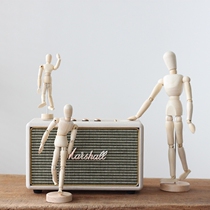 Wind and Lotus wooden movable joint doll ornaments Nordic simple style home decoration decoration