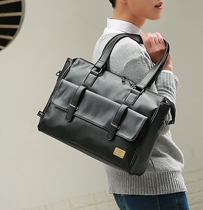 New threebox mens bag Hand bag Korean version of horizontal leisure business briefcase crossbody mens bag leather bag