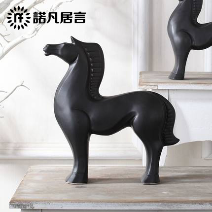 The modern home decoration simple ceramic handicraft horse place of The sitting room TV ark, wine house decoration