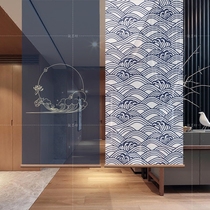 Modern porch living room bedroom study partition semi-transparent fashion hanging screen roller curtain-floating flowers