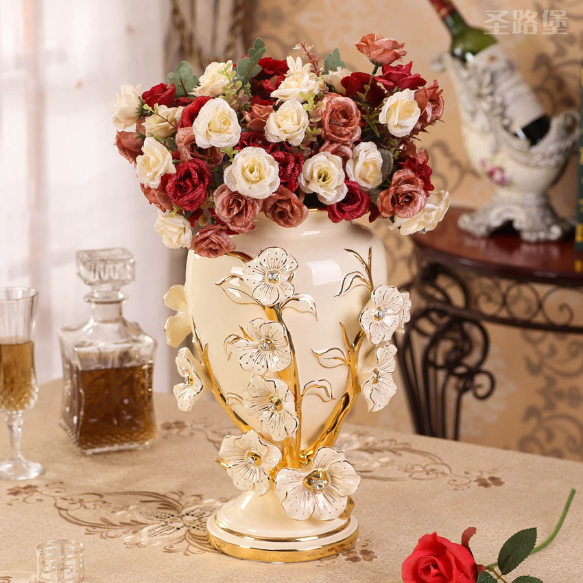 SAN road fort European ceramic vase vase furnishing articles furnishing articles sitting room adornment flower vase creative dry flower vase