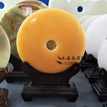Feng Shui natural rice yellow jade safe buckle ornaments Jade white jade and clan living room office housewarming gifts