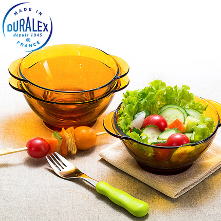 X多莱斯进口钢化玻璃防烫双耳隔热儿童汤面米