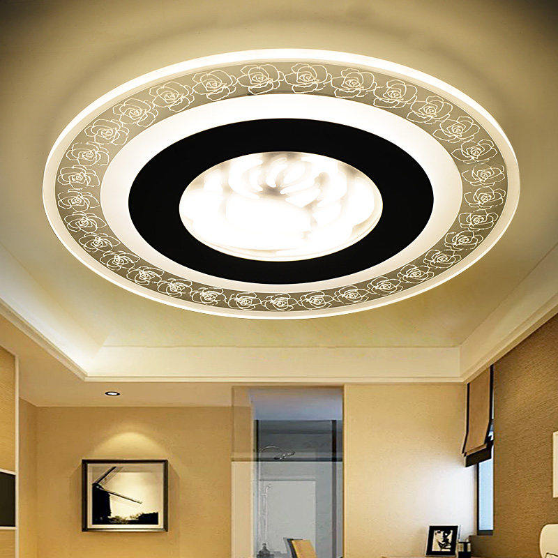 爱佳仕 led客厅吸顶灯现代简约圆形卧室灯温馨婚房灯饰超薄别墅灯