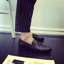 Bright Leather Retro Tide Mens Leather Shoes Fashion Plaid Yingren Pointy Leather Leather Shoes Sloth EUROPEAN AND EUROPEAN HAIR STYLE DIVISION SULE FORO SHOES