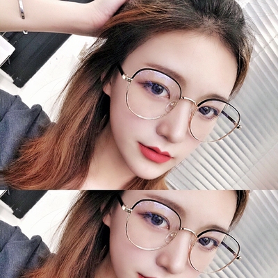 素颜神器 百搭修饰脸型显脸小 三色眼镜框男女圆框平光镜可配近视