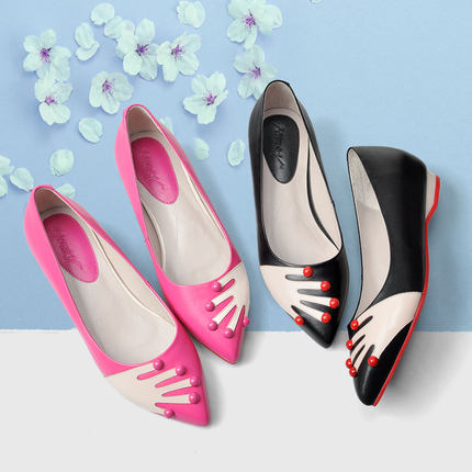 秋鞋女低跟大码女鞋41-43小码32浅口33瓢鞋3