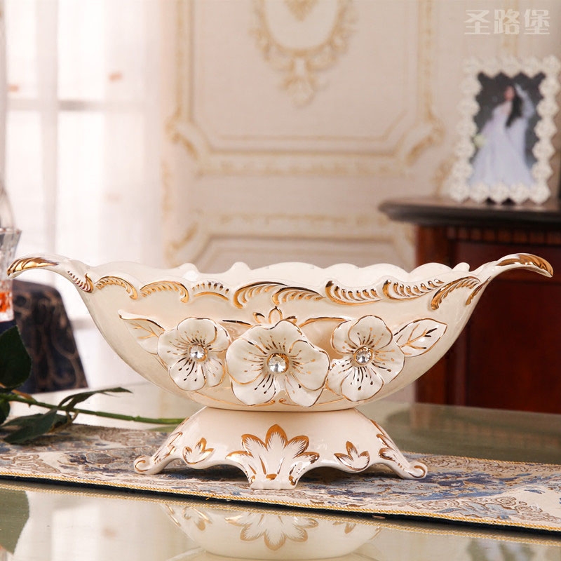 Ou compote furnishing articles home large sitting room compote individuality creative wedding fruit bowl European ceramic decoration