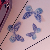 Senteal bicolor gradient simulation thin yarn butterfly wings handmade earrings hairpin haircut accessories Accessories Material 16