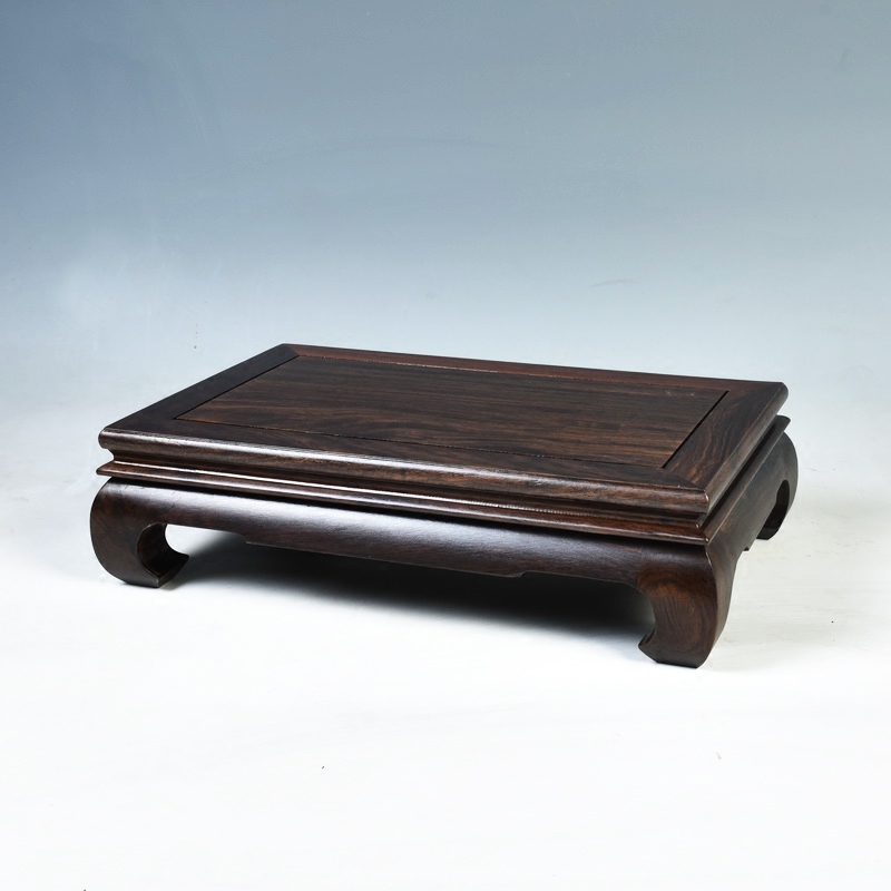 Solid wood ebony miniascape of carve patterns or designs on woodwork base rectangle tank base square wooden handicraft furnishing articles base