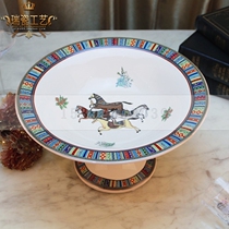 Ceramic ktv fruit plate love horse map fruit plate night field decoration utensils table supplies luxury house countertop ornaments