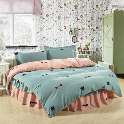 圣寝阁定制圆床床品床裙床笠床罩四件套卡通加