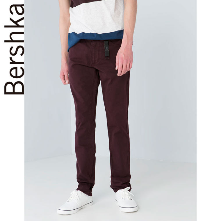 Bershka2015新品 男士多色休闲直筒长裤 00324072