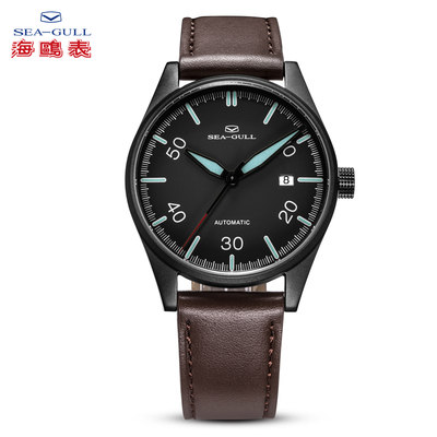 seagull海鸥手表 男士时尚防水单历皮带自动机械表 男表 819.